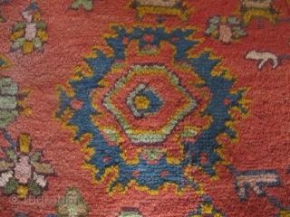 Very pretty 19th century Oushak carpet 4.68m x 3.43m. Available.                       