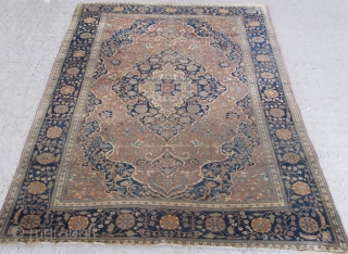 Mokhtashem Kashan Rug, 1.98m x 1.30m (6'7" x 4'3") Velvety 'Kurk' wool and a fine weave, high knot count. Subtle colours and a restrained elegant design. Very good pile, very minor restoration  ...