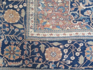 Mokhtashem Kashan Rug, 1.98m x 1.30m (6'7" x 4'3") Velvety 'Kurk' wool and a fine weave, high knot count. Subtle colours and a restrained elegant design. Very good pile, very minor restoration  ...