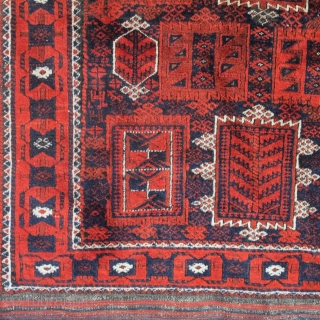 Timuri Belouch Rug, 19th century 1.94m x 1.23m including flatweave ends. Very interesting elements, including a great border. Lustrous wool, wonderful dyes, retains its original ends. Some minor moth damage and repaired  ...