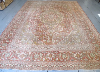 Pale and Decorative Tabriz Carpet, circa 1900, 3.45m x 2.42m (11'3" x 8')                    