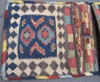 19th century Shahsavan Kilim Technique Bags 54cm x 26cm (1'10" x 11"), All good dyes, complete.                 