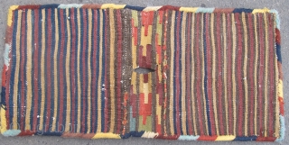 19th century Shahsavan Kilim Technique Bags 54cm x 26cm (1'10" x 11"), All good dyes, complete.                 