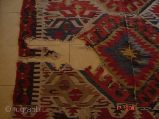 Double wing Anatolian kilim size: 3.45x1.65 cm                          