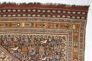 Antique Khamseh rug, Arab tribe, early 20Th century. 303 x 189cm ( 119”x 74,5”). 
South Persia Tribal

An imposing classic three medallions piece, formerly part of The Kosow Collection, the most important private  ...