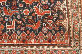 Antique Khamseh rug, Arab tribe, early 20Th century. 303 x 189cm ( 119”x 74,5”). 
South Persia Tribal

An imposing classic three medallions piece, formerly part of The Kosow Collection, the most important private  ...