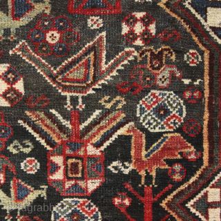 Antique Khamseh or Qashqai rug, early 20Th century. 258 x 167cm (101,5” x 66”).

A piece with excellent quality of velvety wool, with varied and saturated dyes dominated by an opulent hue of  ...