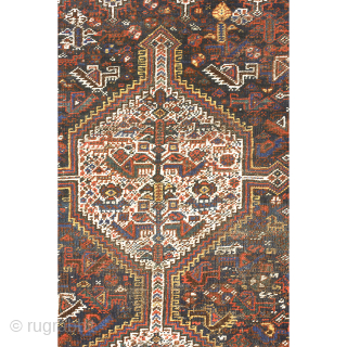 Khamseh rug, first quarter 20th century, 260 x 103 cm (102” x 40,5”)
South Persia Tribal

A rug woven by members of the Khamseh Arab tribe, with the classic line of medallions enclosed by  ...