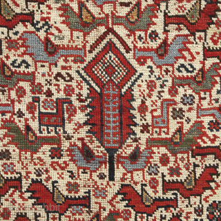 Antique Khamseh rug, Arab tribe, early 20Th century. 
303 x 189cm ( 119”x 74,5”)
South Persia Tribal

An imposing classic three medallions piece, formerly part of The Kosow Collection, the most important private collection  ...