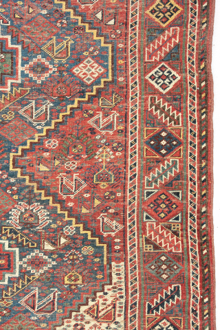 Antique Khamseh or Qashqai Rug, early 20th century

193 cm x 153 cm

This is an antique rug, woven by tribal women in early 20 th century. Designed with three medallions, that is a  ...
