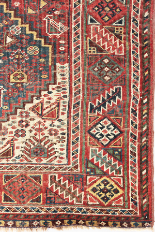 Antique Khamseh or Qashqai Rug, early 20th century

193 cm x 153 cm

This is an antique rug, woven by tribal women in early 20 th century. Designed with three medallions, that is a  ...