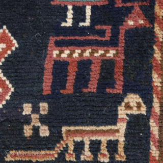Antique Caucasian Gendje Rug With Persons, late 19th century
319 cm x 114 cm
An extraordinary rare, charming, collectible and decorative tribal antique rug from Gendje, in the Central Caucasus. It transmits a festive ...