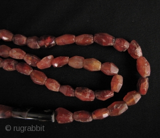 
Nice strand of Bronze Age, circa 2000 to 3000 year old, faceted and totally tubular agate beads. These were excavated from Sukhothai Province in north central Thailand, please see enlargements for scale  ...