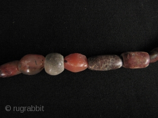 Nice strand of Kushan/Bactrian of mixed stone (mostly carnelian) beads. I acquired these along with coins dating from 1st- 4th CE from the same site in North West Pakistan, so these can  ...