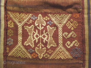 Antique ethnographic Lao textile- Special Offer: Lovely semi antique, circa 50 years plus, silk supplementary weft embroidered all and handspun silk blanket, from the Tai Daeng/Tai Dam ethnic group Laos. This piece  ...