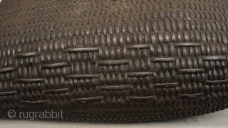 South East Asia: Magnificent all rattan hand woven Rawang “san phi” basket, from the remote Putao area, Northern Burma near the Tibetan border. This one is quite old circa 50- 80 years,  ...