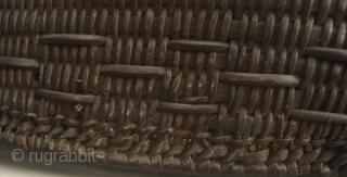 South East Asia: Magnificent all rattan hand woven Rawang “san phi” basket, from the remote Putao area, Northern Burma near the Tibetan border. This one is quite old circa 50- 80 years,  ...