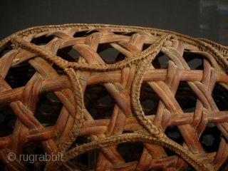 Naxi Basket: Rare (one of a kind), semi antique basket from the Naxi/Nakhi ethnic group in Yunnan province. I purchased this in 2001 at local market in Lijiang (now a UNESCO heritage  ...