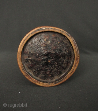 Karen Betel Container: Very fine lacquer “siri” box from the Karen ethnic group in Northern Thailand. This has thick application of black lacquer and a fine naturally aged patina- circa 50 to  ...