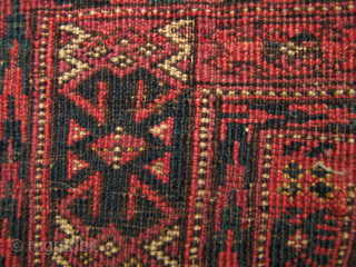 Lovely old Afghan Turkmen chuval/torba (door or floor cushion section) wool on wool weaving, all natural dyes circa 80 years old. Minor restoration around the edges but over all very good condition  ...