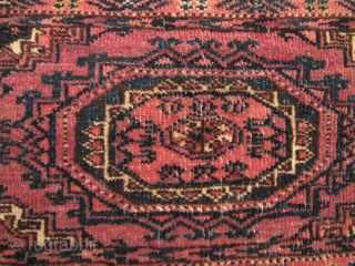 Lovely old Afghan Turkmen chuval/torba (door or floor cushion section) wool on wool weaving, all natural dyes circa 80 years old. Minor restoration around the edges but over all very good condition  ...