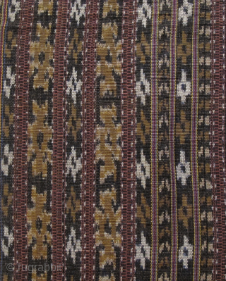 Large single panel ikat from Jepara, Java, Indonesia. L: 2.9 meters x 1.2 meters. The bright yellow and blue threads are chemical dyed commercial cotton, but the rest is handspun threads and  ...