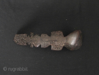Timor Carved Buffalo Horn Spoon

Classic fine and rare intricately carved heirloom buffalo horn spoon from Timor, Lesser Sunda Islands. This piece dates to late 19th early 20th century and is in excellent  ...