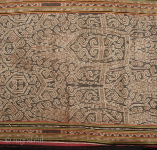 Iban woman’s skirt (kain) from Sarawak,  depicting the tree of life with bamboo running the length of bidang. There is some fraying on the selvedge noted in enlargement 9#, it is  ...