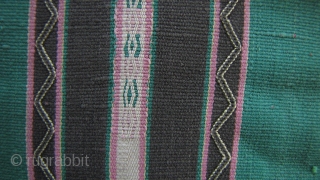 Tiddim Woman’s Blanket:  Unique and rare Zo/Tedem blanket. The Tedum aka Tiddim are a subgroup of the Chin, who live in Northern Burma, Chin State, bordering India. This piece is circa  ...