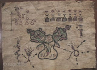 Yao Shaman’s Cloths

Chinese- enigmatic ensemble of four old Yao painted cloth items. According to Jess Pourret’s book, The Yao, these were either used for wrapping sacred Taoist texts or as talismans i.e.  ...