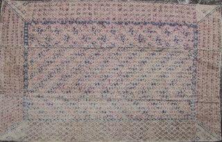 
Chinese Minority Textile: Excellent, circa 1950s, 3 paneled weaving from the Zhuang ethnic group in Guangxi Zhuang, Southern China. The body is woven from very fine handmade cotton thread while the weft  ...