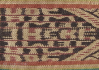 Indonesian Ikat: Unique signed men’s blanket from the Biboki region, West Timor. The writing is different from the center then it is from the ends so perhaps, this is a dedication or  ...