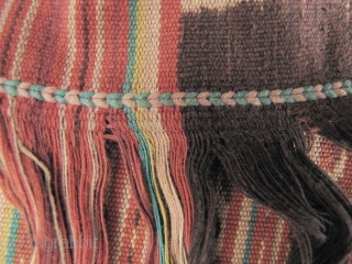 Indonesian Ikat: Unique signed men’s blanket from the Biboki region, West Timor. The writing is different from the center then it is from the ends so perhaps, this is a dedication or  ...