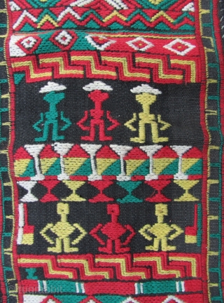 Colorful Stieng woman’s wrap around skirt from the Xtiêng (Stieng), estimated population of 7000, minority Binh Duong Province and Dong Nai Province of southeastern Vietnam. Hand woven with handspun cotton field and  ...