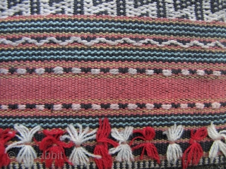 Colorful Stieng woman’s wrap around skirt from the Xtiêng (Stieng), estimated population of 7000, minority Binh Duong Province and Dong Nai Province of southeastern Vietnam. Hand woven with handspun cotton field and  ...