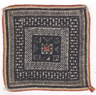 
​​​​​Yao Shaman’s Talismans: Unusual collection of 6 old “prayer cloths” from a Taoist Master’s ceremonial robe (see 8th enlargement). These are from Vietnam where the Yao are referred to as the Mien  ...