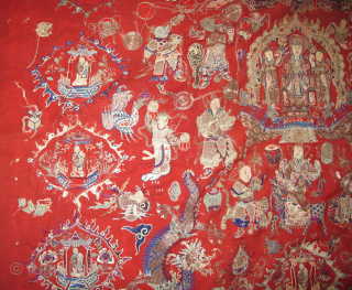 Yao Shaman's Robe: Free Shipping~ Old Taoist priest's robe, from The Yao ethnic group Southwest China. There are various Taoist deities, dragons, and other mythical beasts embroidered on handwoven cloth which also  ...