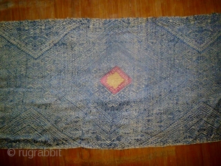 Old Lao Silk Scarf- Lao Pha Chet: Beautiful old classic Lao shoulder clothe, all natural dyes with hand spun silk threads. I picked this up on my first trip to Laos in  ...