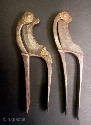 Old Betel Cutters


Special offer: wholesale lot of 8, antique, betel nut cutters from Tamil Nadu, India. These have simple etched designs with brass fittings in the hinges, made into various zoomorphic shapes.  ...