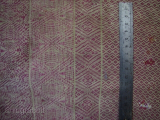 Burmese heirloom Shawls: Three very old shoulder cloths “hti paun” for women from a Chin subgroup (Khami, Khumi or Mro) living in the Rakhine and Chin states, west Burma. These are incredibly  ...