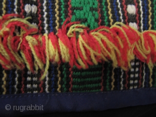 Colorful Stieng woman’s wrap around skirt from the Xtiêng (Stieng), estimated poulation of 7000, minority Binh Duong Province and Dong Nai Province of southeastern Vietnam. Hand woven with handspun cotton field and  ...
