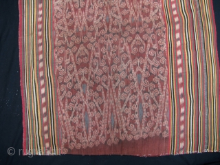 Finely woven Iban women’s kain skirt, from Kapit, circa 1940 with “eye of the green pigeon” and bamboo pattern, from the Kapit area. Fine and tight weaves like this, indicate that owner  ...