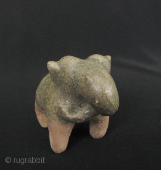 Sukhothai Celadon Elephant
Nice little stoneware elephant from the Sukhothai Kiln in North Central Thailand circa 15th century. All the legs have been repaired. L: 7cm/2.7in and H: 5.5cm/2.2in. These miniature figures were  ...