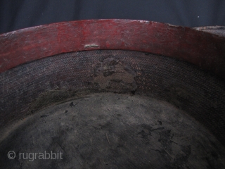 Large Khmer Lacquer Box: Nice old large black and red lacquered Cambodian box with basketry side. Most arts and crafts were destroyed during the Khmer Rouge’s reign of terror and are just  ...