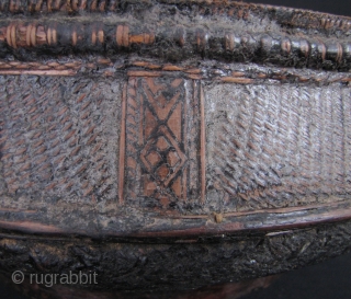 Cambodian Basket: Nice old Cambodian lacquered basket. Very few things survived the reign of the Khmer Rouge which makes old baskets quite rare. Circa 70 years old, there are some old repairs  ...