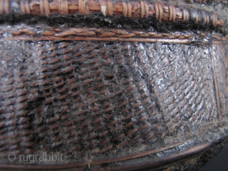 Cambodian Basket: Nice old Cambodian lacquered basket. Very few things survived the reign of the Khmer Rouge which makes old baskets quite rare. Circa 70 years old, there are some old repairs  ...