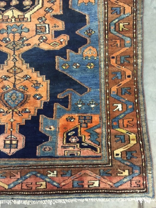 Beautiful Antique Persian rug from the 1940s measuring 4'3" x 6'8". The design is called Zanjan and it has a great color combination. Rug is in Perfect condition ready to be used.  ...