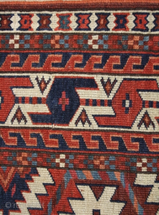 Extremely large and fine Jomud Asmalyk, circa 128 x 83 cm, Turkmenistan, in beautiful colours, blue, red, green, white and others. An erly piece around 1800, good condition for his age.

Price: on  ...