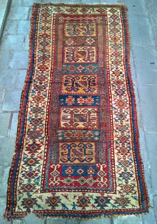 Antique Kazak, size: 250x120 cm, all wool, natural colors. need to restore.                     