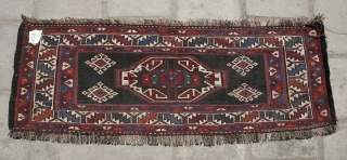 Old Varamin Mafrash panel side, size: 111x39 cm, all wool, good condition.                     